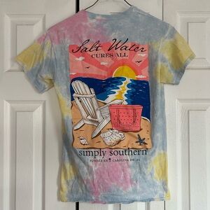 Simply Southern Pastel Tie-Dye Beach Scene T-Shirt